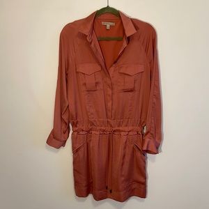 Banana Republic Heritage Collection size 6 pink silky long-sleeve dress